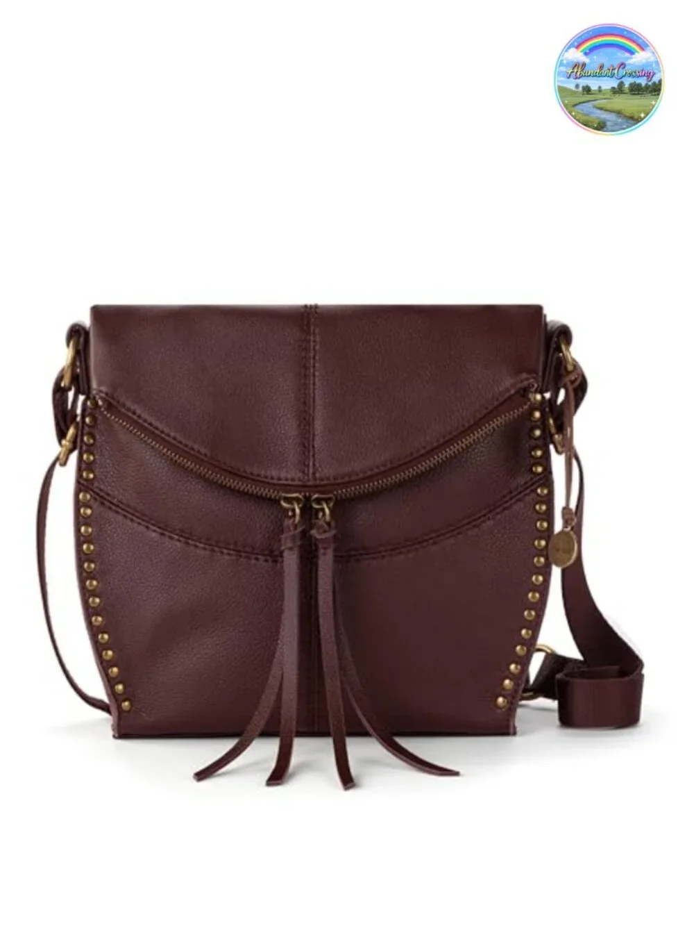 Leather Crossbody Purse with Adjustable Strap, Flap Zipper, Eco-Twill
